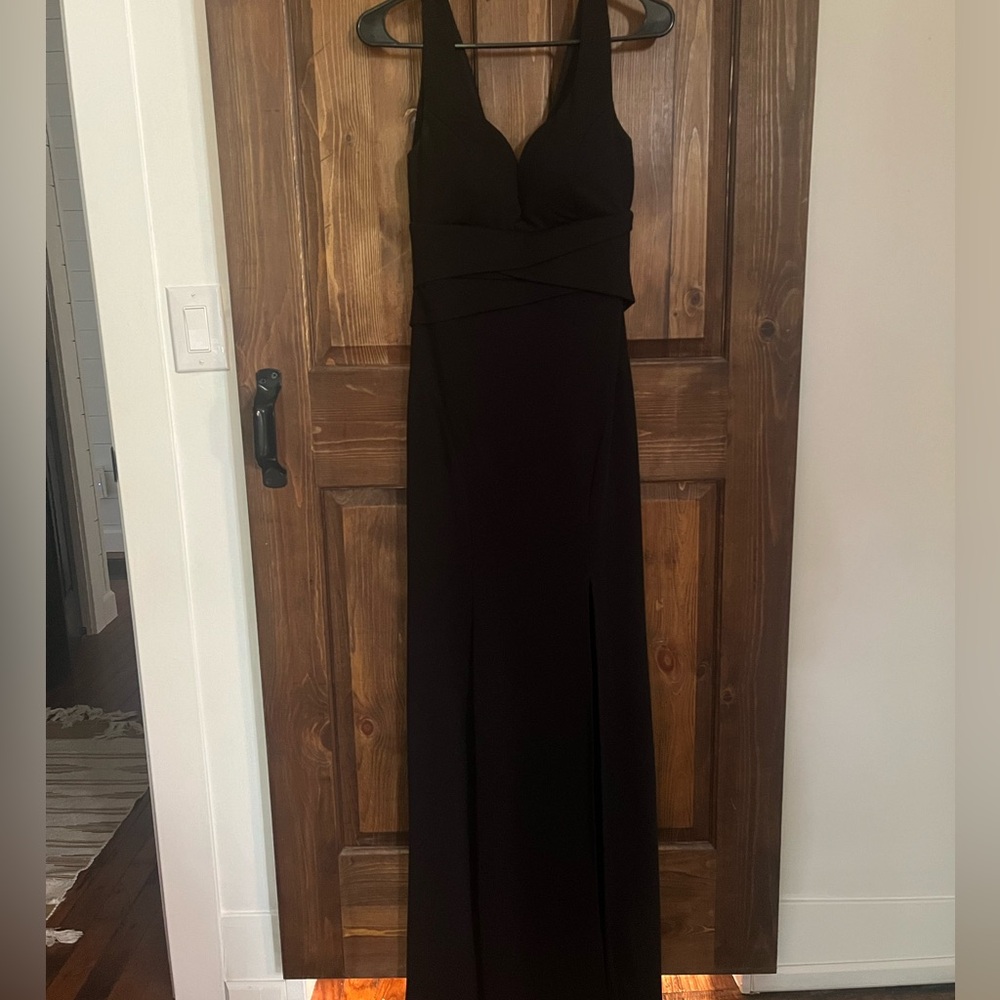 Long black dress with slit